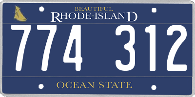 RI license plate 774312