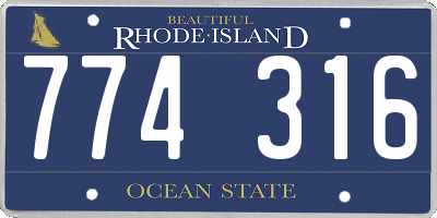 RI license plate 774316
