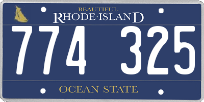 RI license plate 774325