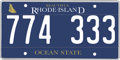 RI license plate 774333