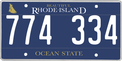RI license plate 774334
