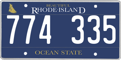 RI license plate 774335