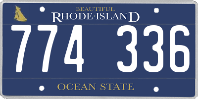 RI license plate 774336