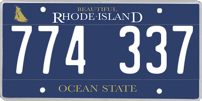 RI license plate 774337