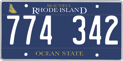 RI license plate 774342