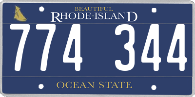 RI license plate 774344