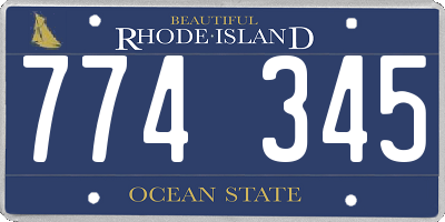 RI license plate 774345