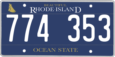 RI license plate 774353