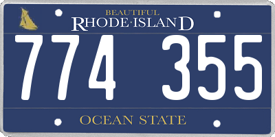 RI license plate 774355