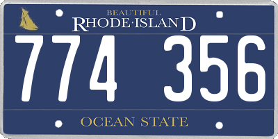 RI license plate 774356
