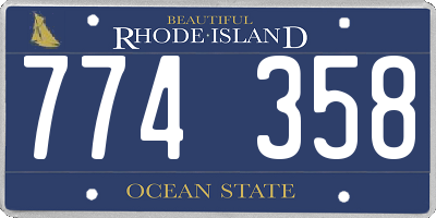 RI license plate 774358