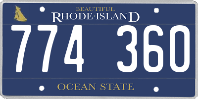 RI license plate 774360