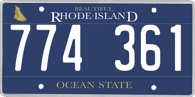 RI license plate 774361