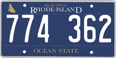 RI license plate 774362