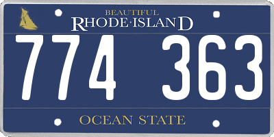 RI license plate 774363