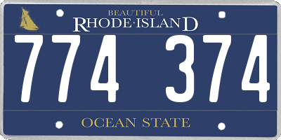 RI license plate 774374