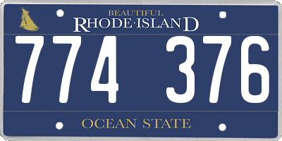 RI license plate 774376