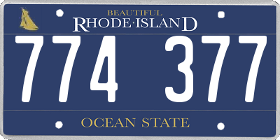 RI license plate 774377