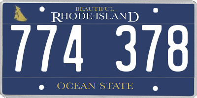 RI license plate 774378