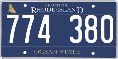 RI license plate 774380