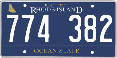 RI license plate 774382
