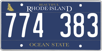 RI license plate 774383