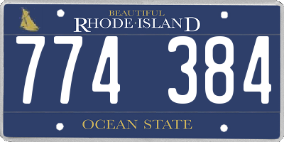 RI license plate 774384