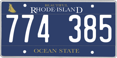 RI license plate 774385