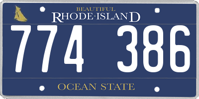 RI license plate 774386