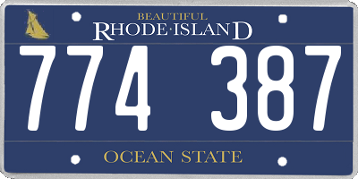 RI license plate 774387