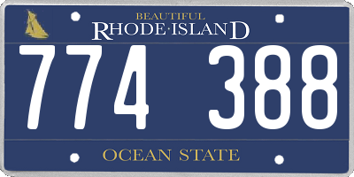 RI license plate 774388