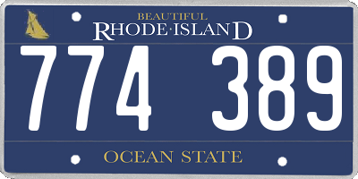 RI license plate 774389
