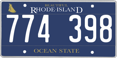 RI license plate 774398
