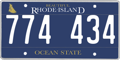 RI license plate 774434