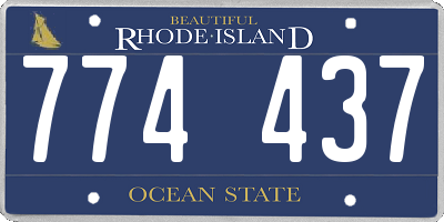 RI license plate 774437