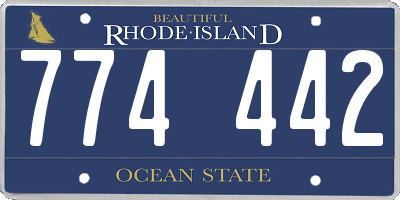 RI license plate 774442