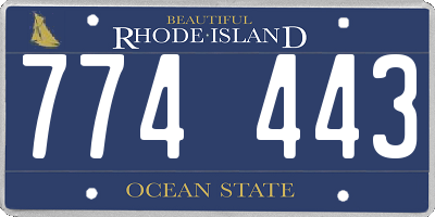 RI license plate 774443