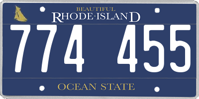 RI license plate 774455