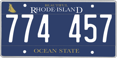 RI license plate 774457