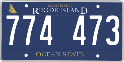 RI license plate 774473