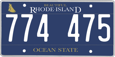 RI license plate 774475