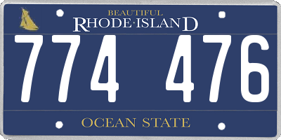 RI license plate 774476
