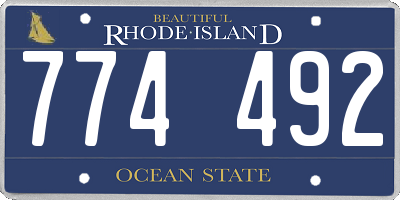 RI license plate 774492