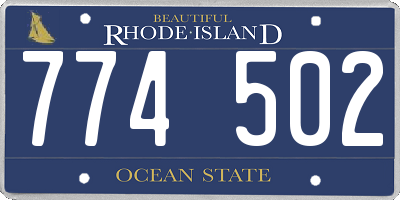 RI license plate 774502