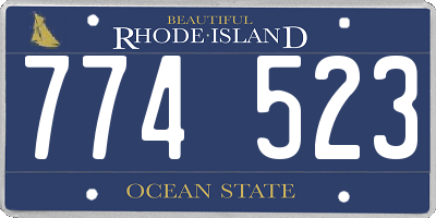 RI license plate 774523