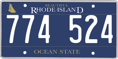 RI license plate 774524