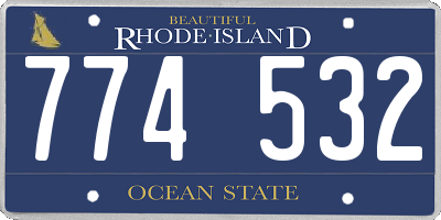 RI license plate 774532