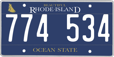 RI license plate 774534