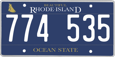RI license plate 774535