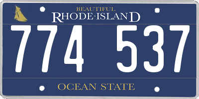 RI license plate 774537